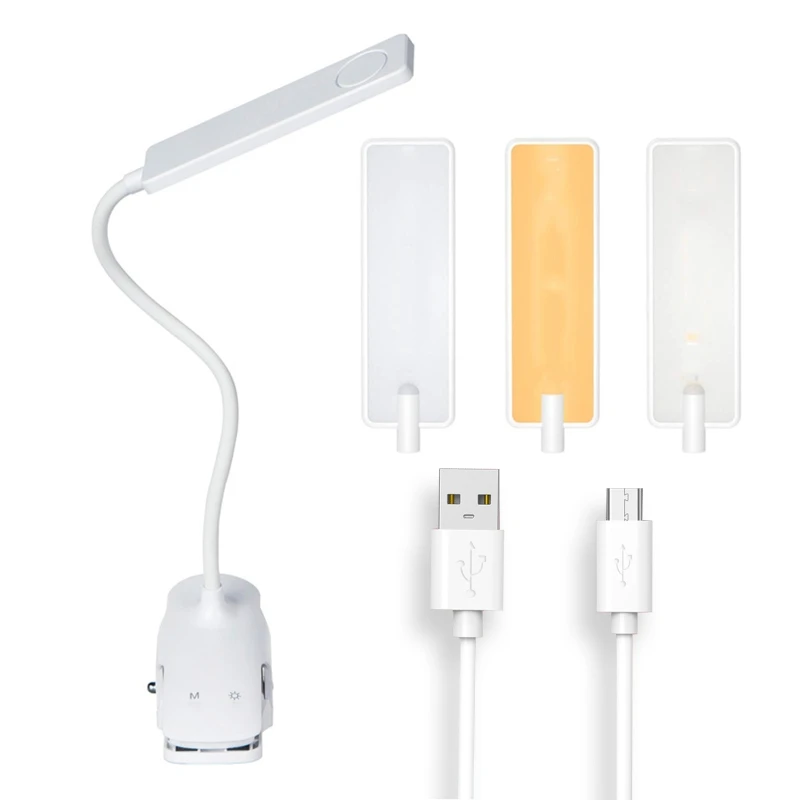 

Clip On Reading Light 28 LED Rechargeable Book Light with 3 Color x 3 Brightness Eye Protection Kids Desk Lamp Touch Light