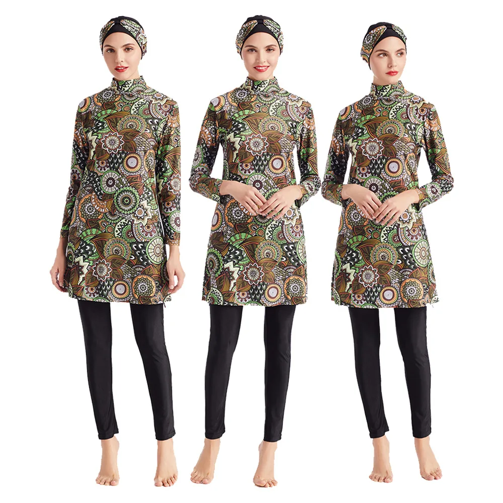 

Закрытый купальник Burkini, Мусульманский купальник, женский купальный костюм, Раздельный купальник, женский купальный костюм-хиджаб