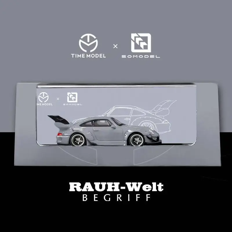 

Time Model 1/64 Model Car Porsche RWB 993 Gray GT Wing Alloy Die-Cast Metal Collection Display Toy