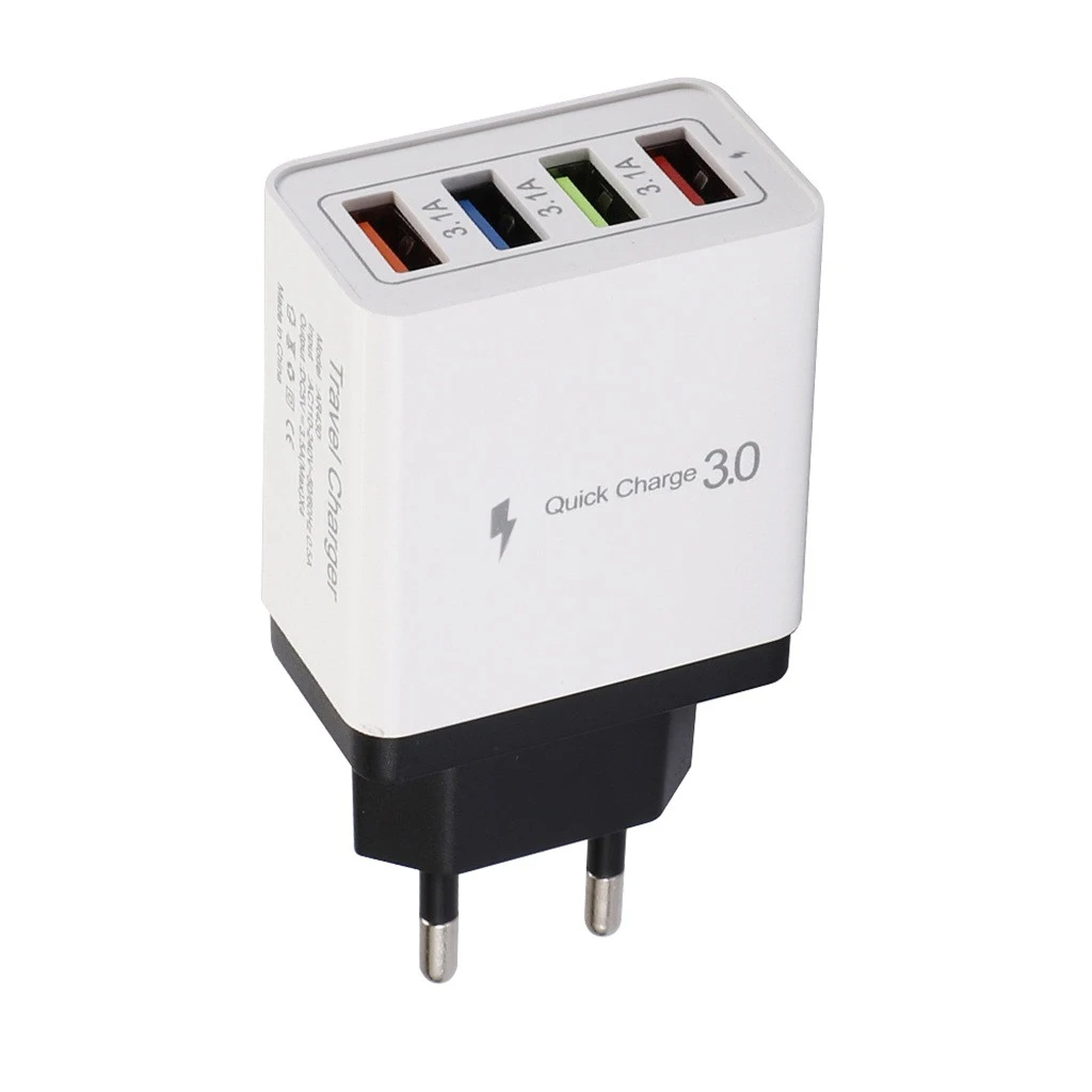 4 порта быстрой зарядки QC 3 0 usb хаб высокого стандарта PC пожаробезопасный материал