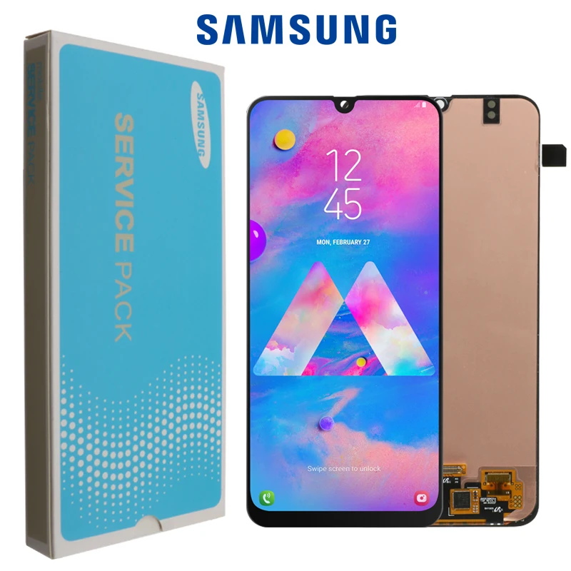 6," AMOLED для samsung Galaxy M30 M305F ЖК-дисплей кодирующий преобразователь сенсорного экрана в сборе Замена+ сервисная посылка