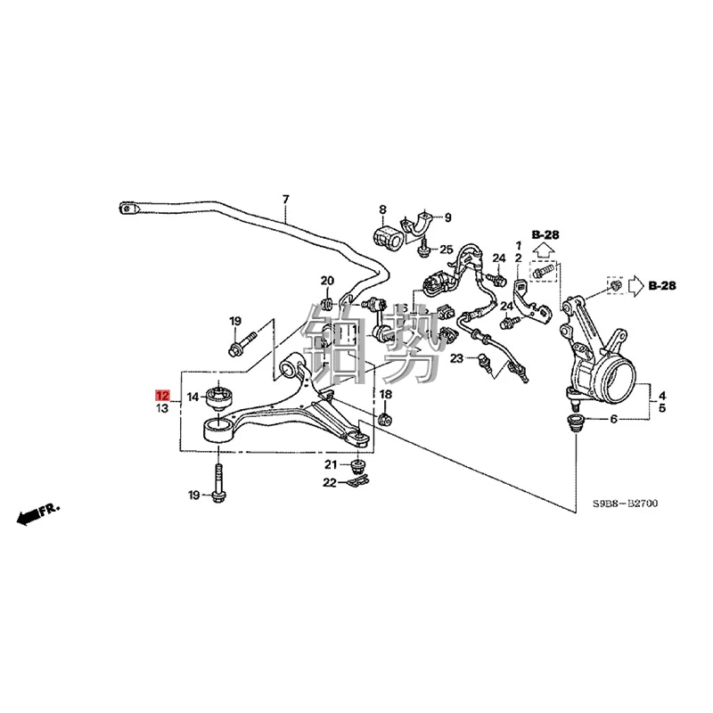 

Car left front lower suspension 2005-Hon daC R-V2.0L Front lower swing arm Front wheel lower arm Lower suspension arm Lower arm