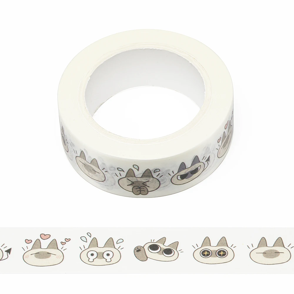 

NEW 1PC 15mm x 10m Cute Small Bean Paste Animals Scrapbook Paper Masking Adhesive Washi Tape set designer mask