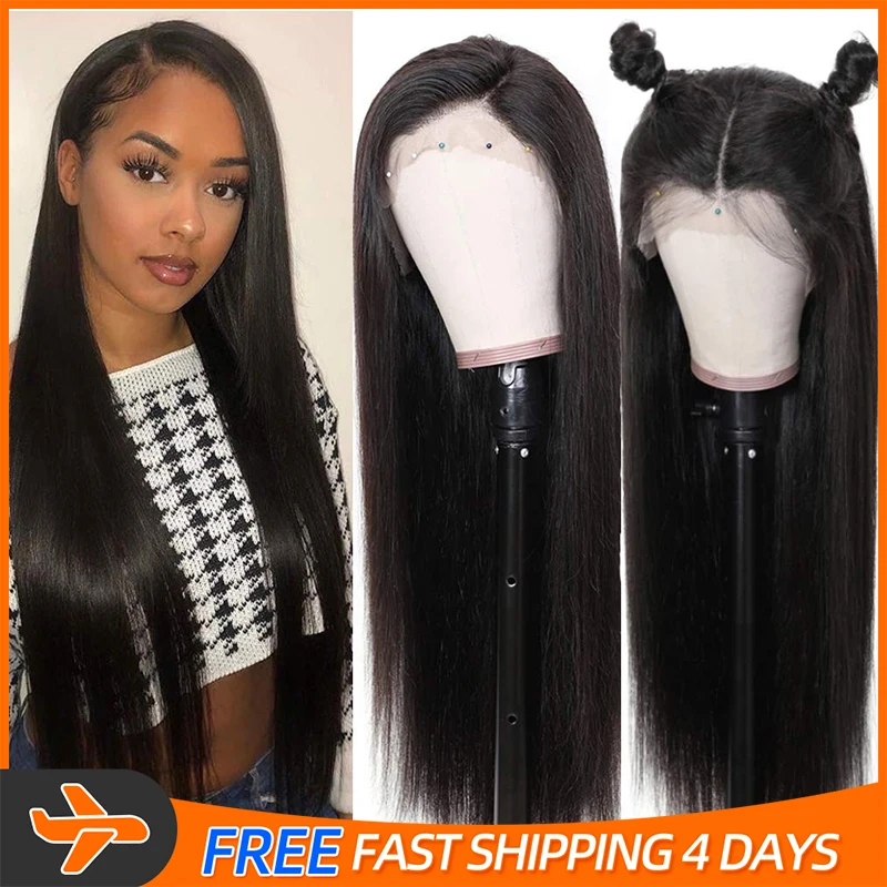 40 Inch Straight Human Hair Wig 13x4 Lace Front Wig for Black Women Lace Frontal Wig Brazilian Weave Remy Hair Long Wig Haneamde