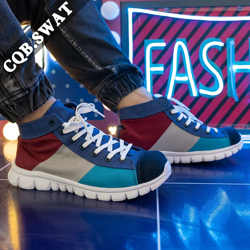Повседневная парусиновая обувь черная Уличная походные тактические ботинки для