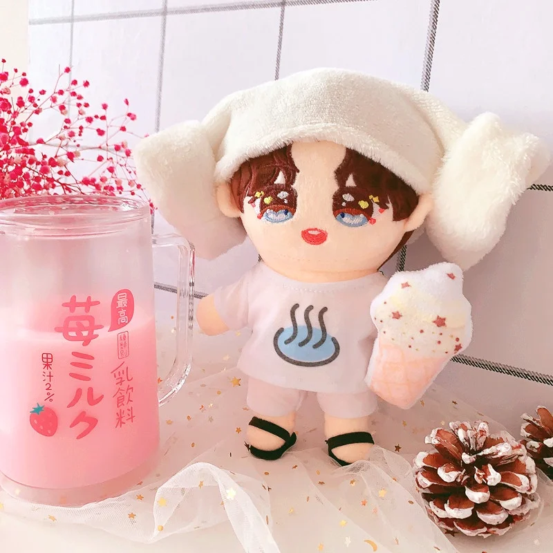 

20cm Doll Clothes Sweat Steam Suit Hat T-shirt Shorts Set 20cm Plush Toy Clothing Toy Baby Wear