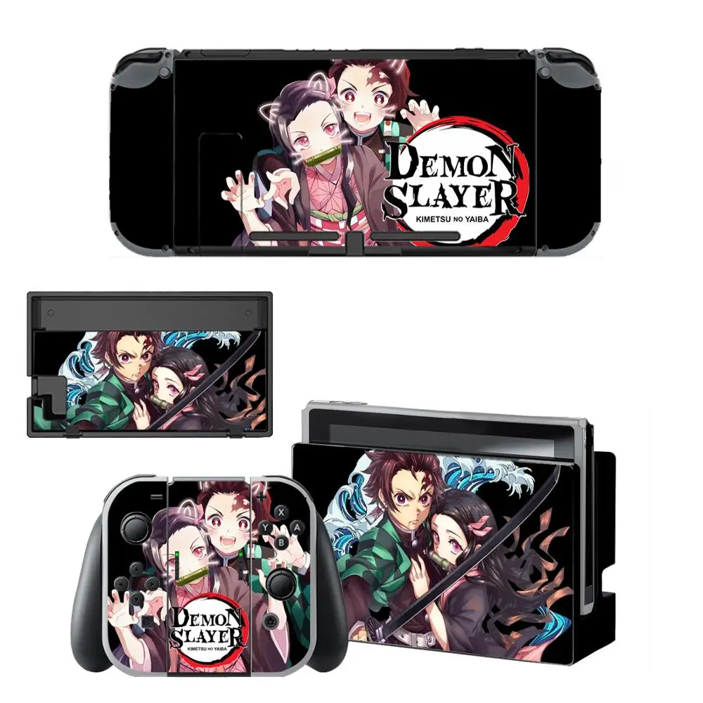 vinyl screen skin anime demon slayer protector stickers for nintendo switch ns console controller stand holder dock skins free global shipping