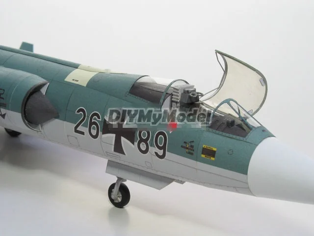 DIYMyModeI-rompecabezas a escala 1:33, F-104G de EE. UU., Starfighter, bricolaje, manualidades, KIT de modelo de papel, juguete hecho a mano-1