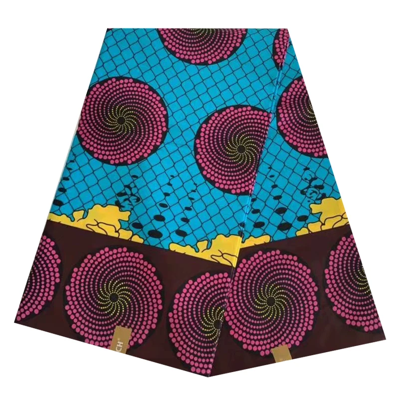 polyester Ankara Africa prints batik fabric real dutch wax tissu high quality 6yards fashion African sewing for party dress