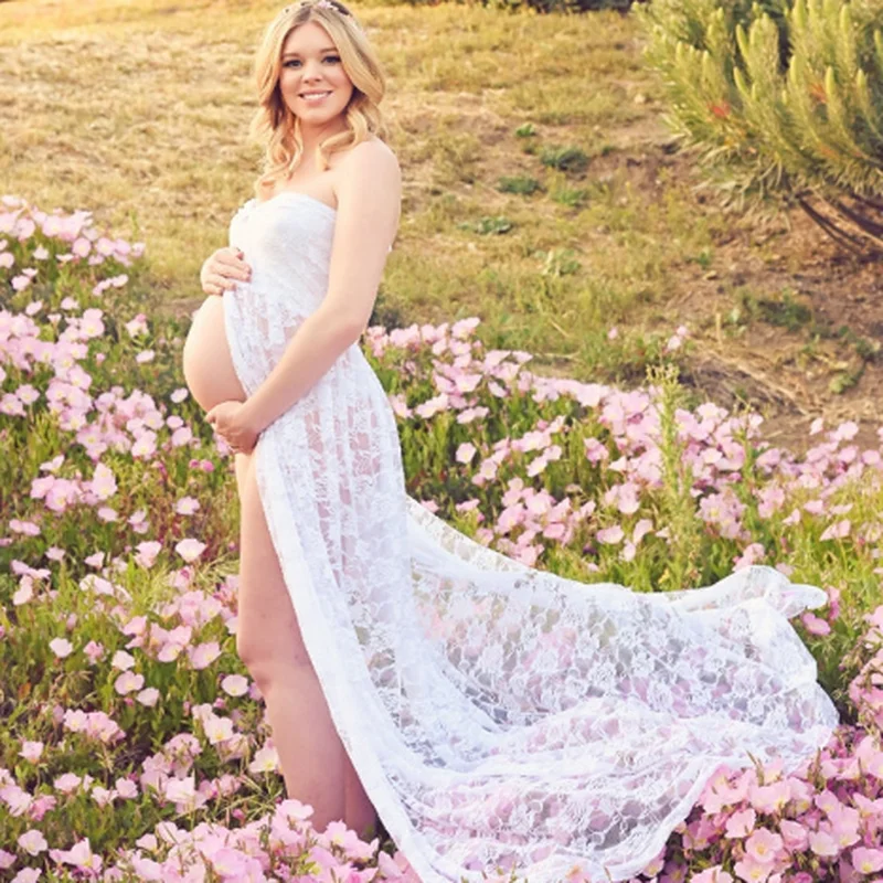 

Maternity Sexy Shoulderless Lace Photography Props Dresses For Pregnant Women Pregnancy Clothes Maternity Dress for Photo Shoot