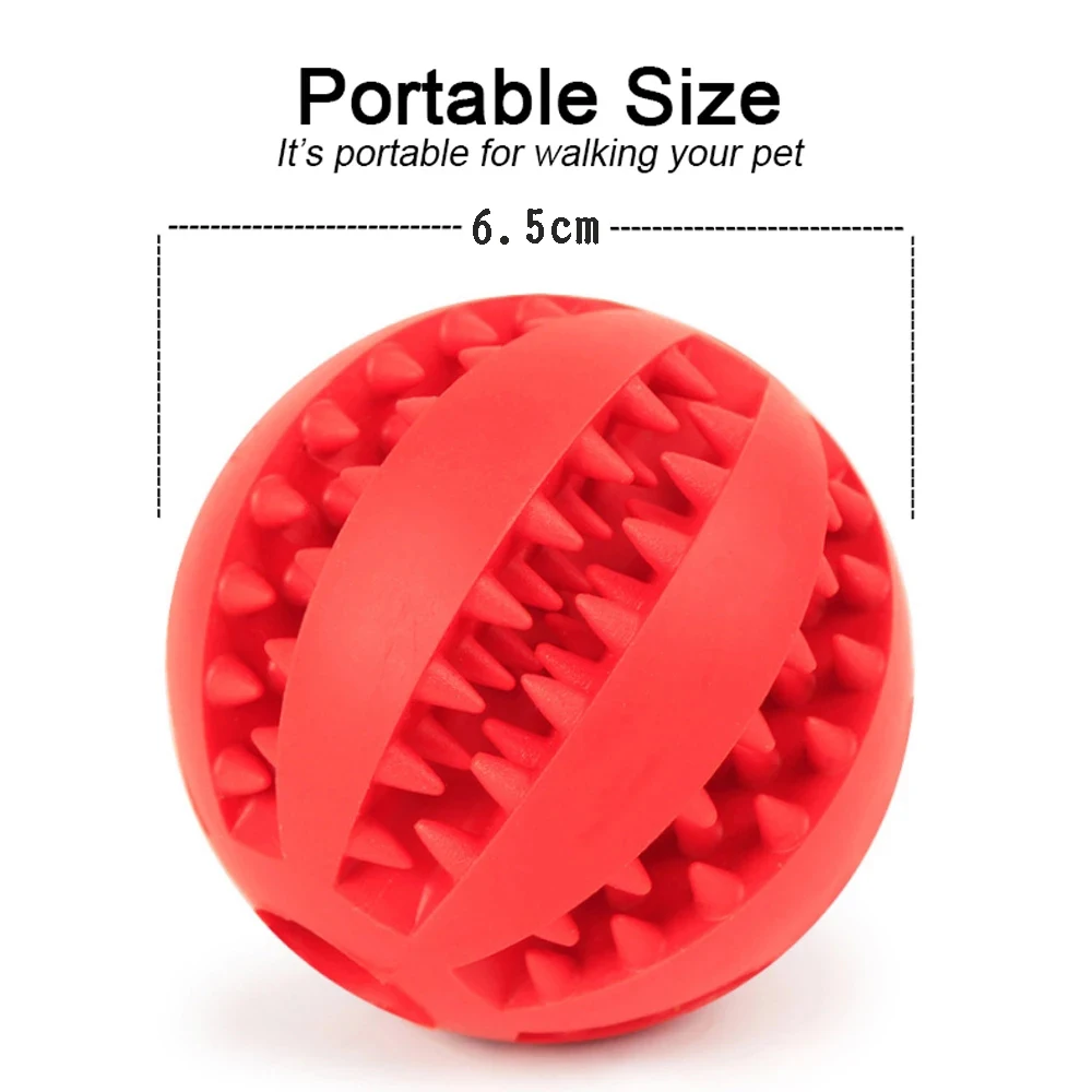 

Pet Toys Rubber Dog Ball For Puppy Chew Toy Teeth Cleaning Ball Dog Food Extra-tough Funny Interactive Elasticity Ball