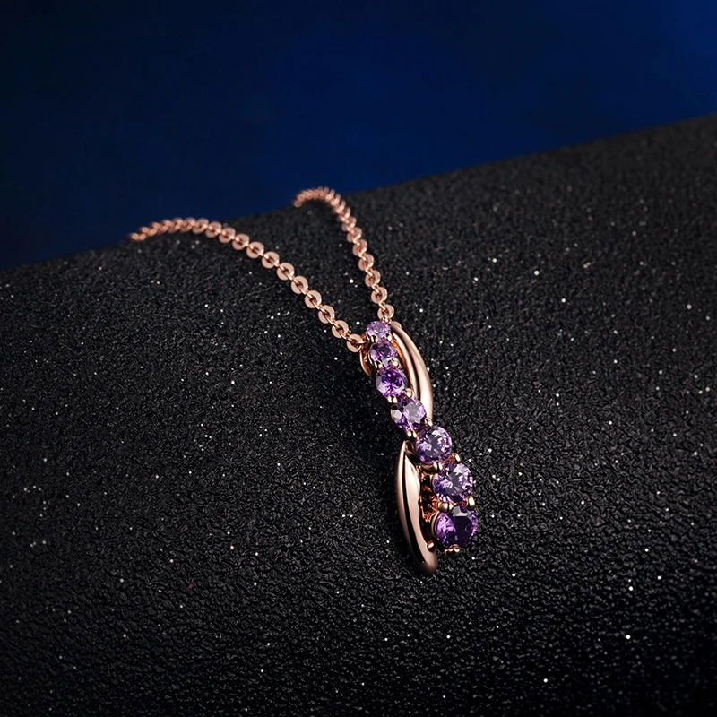

925 Sterling Silver Pendant Made with Rose Gold Plated Silver Chain