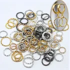 Застежки и крючки для бисероплетения, открытые кольца с тиснением круглой формы, 8 мм, 10 мм, 12 мм, 100 шт.