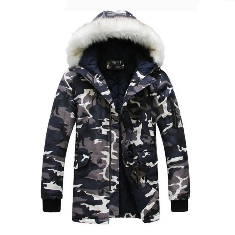 

Men Winter Jacket Men's Camouflage Army Thick Warm Coat Man Parka Coat Male Fashion Hooded Parkas Mens Long Trench