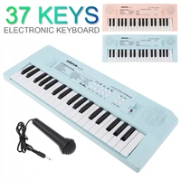 37 keys electronic keyboard piano digital music key board microphone children gift musical enlightenment blue pink optional