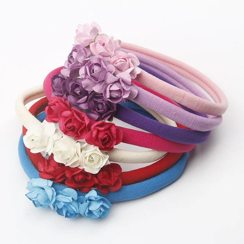 

Бутик для новорожденных девочек эластичный нейлон повязка на голову с цветочным рисунком модная повязка для волос повязки на голову для но...