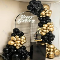 122pcs matte black chrome gold balloons garland arch kit wedding decoration bridal shower anniversary engagement party supplies