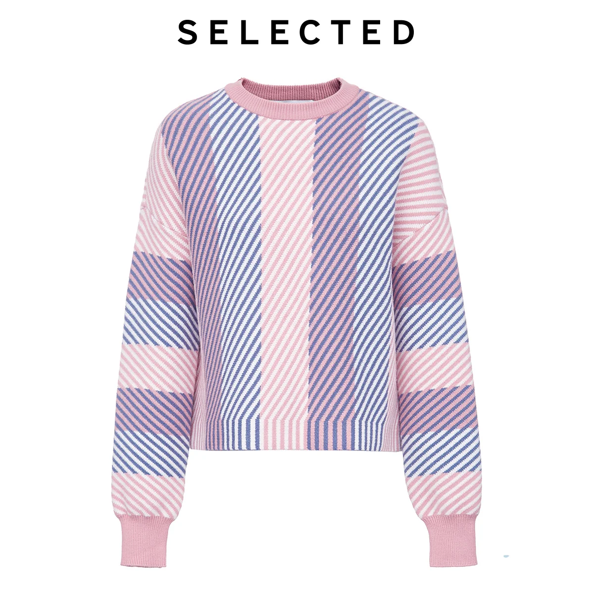 

SELECTED Women's Autumn Loose Fit Striped Drop-shoulder Knit lab|419424506