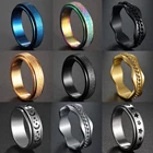 Крутое вращающееся кольцо для мужчин и женщин, из нержавеющей стали