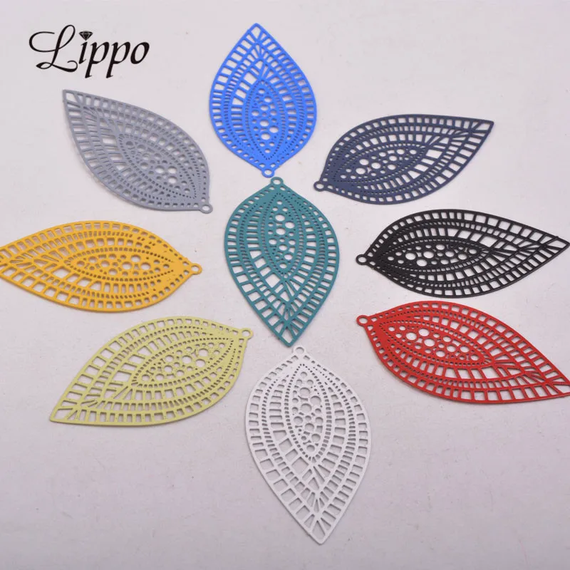 50 шт. AB5743 24*45 мм богемский стиль лист очарование латунь основа Подвески DIY