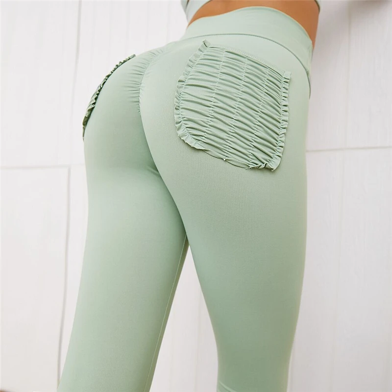 Женские штаны для йоги с высокой талией эластичные бесшовные леггинсы фитнеса