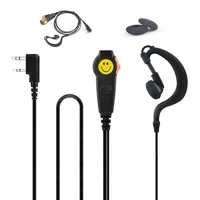 6pcs dual ptt k plug mic headphone walkie talkie earpiece baofeng headset for uv 5r uv 6r bf 888s ksun kenwood cb two way radio