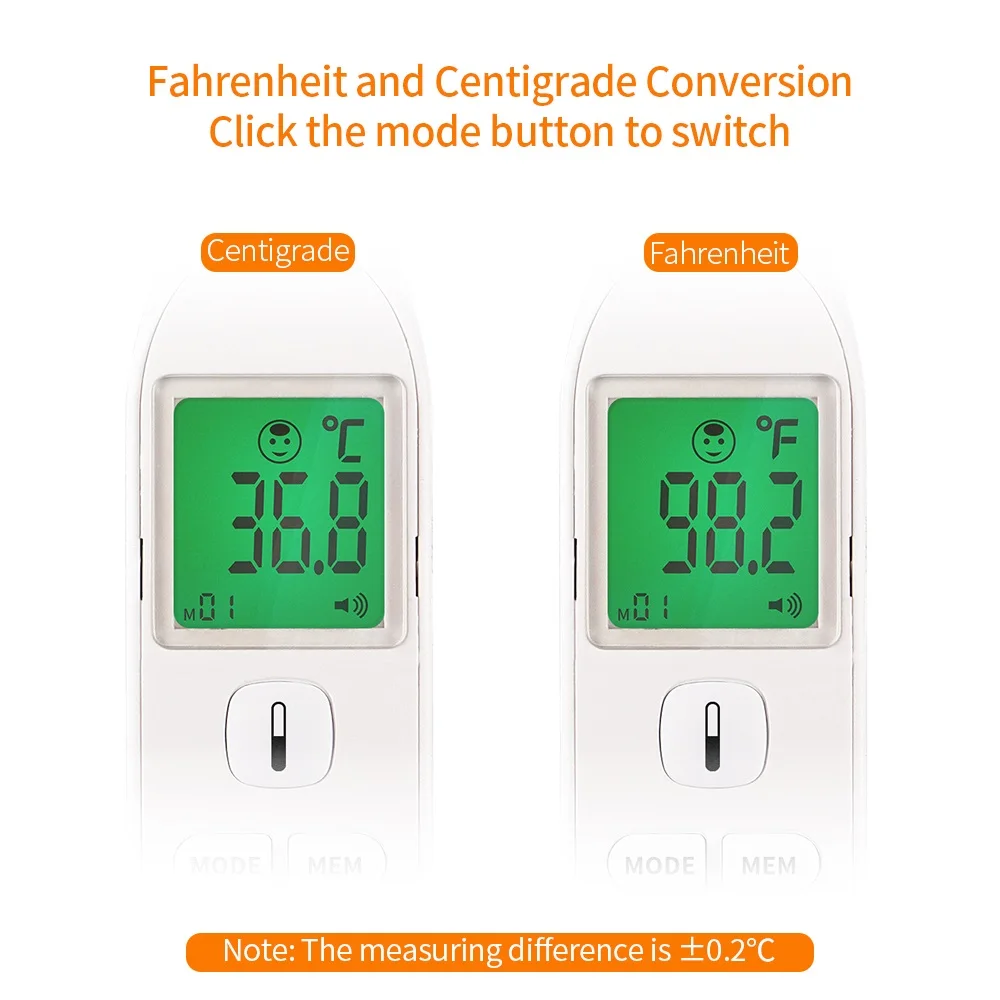 Термометр для Тела Медицинский портативный цифровой инфракрасный бесконтактный