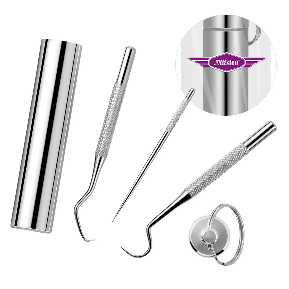 

MILISTEN Metal Toothpick Portable Stainless Steel Toothpick Set for Outdoor Travel Picnic Camping