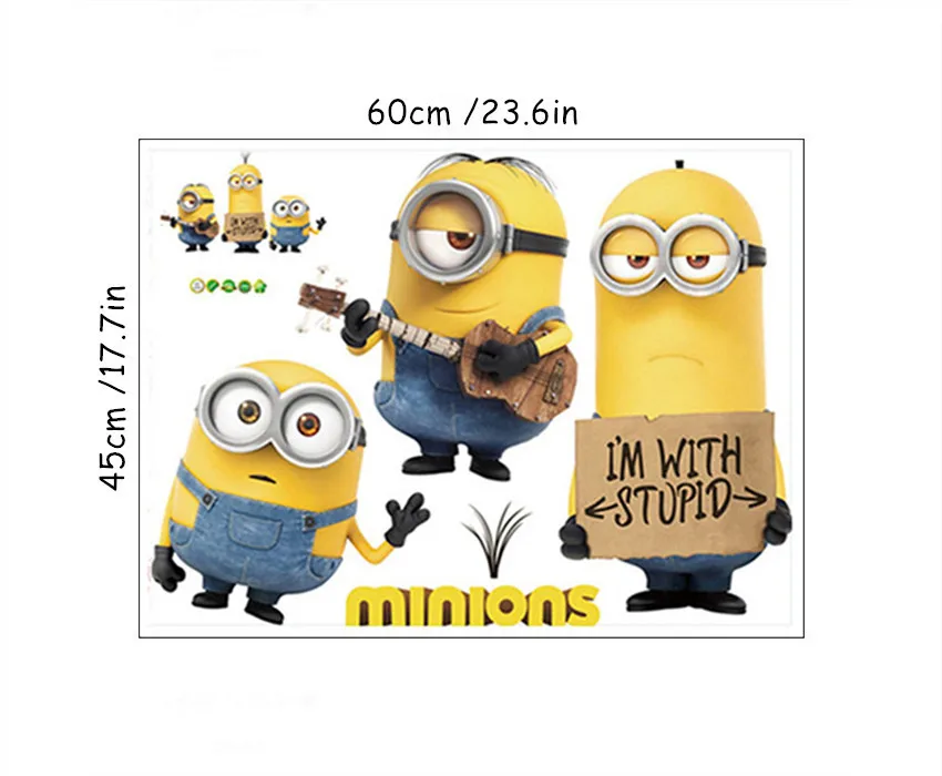 BST6008 Minions Супер забавные Mario Bros аниме наклейки на стены 3d игра плакат виниловые наклейки в детскую комнату украшения детской комнаты мультфильм обои 70*50 см - Цвет: BST6008 Minions