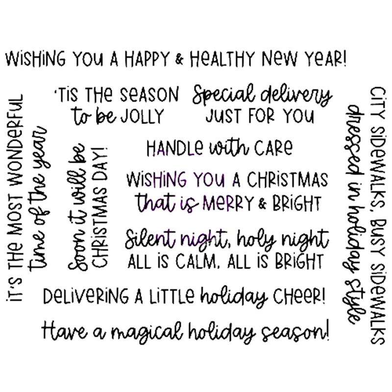 

2021 New English Word Christmas Transparent Clear Silicone Stamp Seal for DIY Scrapbooking Photo Album Decorative clear stamps