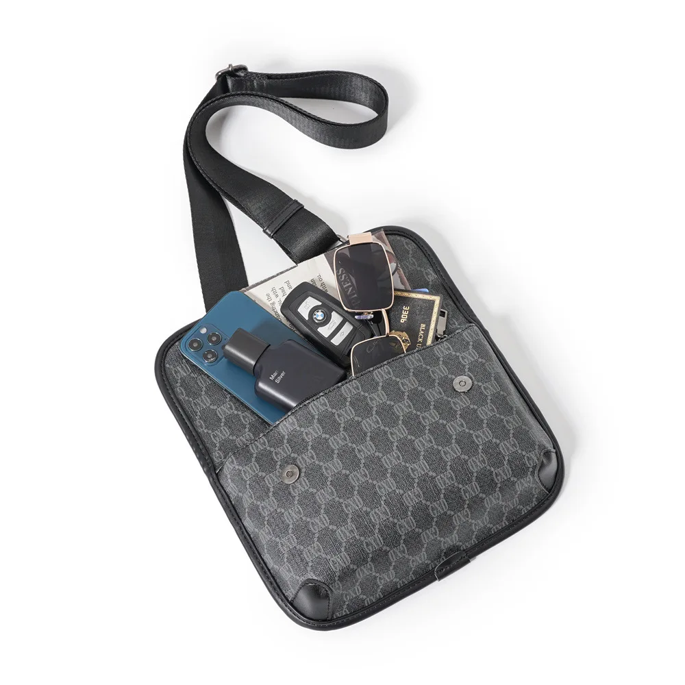 

2021 New Fashion Men Male's Crossbody Shoulder Messenger Handbag Purse Luxury Leather GXD Printed Mobile Phone Bag Wallet Small