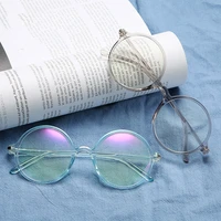 new fashion round glasses for women men vintage classic flat mirror optical spectacles frame unisex solid color eyeglasses