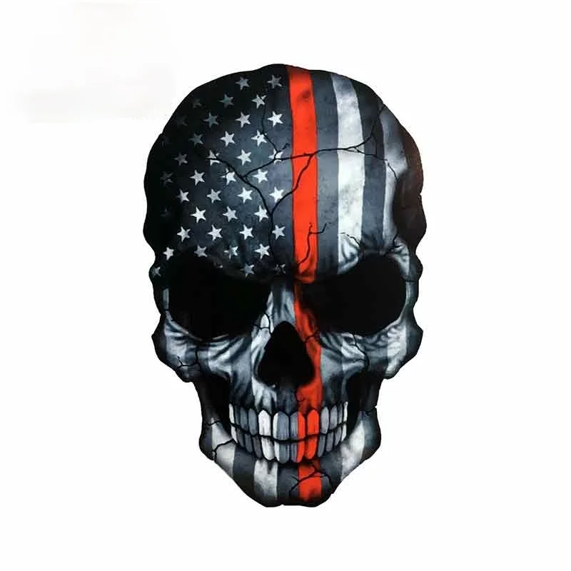 

Car Stickers Decor Motorcycle Decals Skull America Flag Decorative Accessories Creative Sunscreen Waterproof PVC,13cm X 8cm