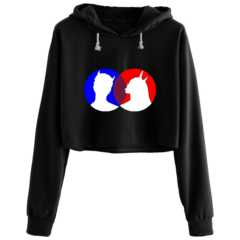 

Bad Girl Crop Hoodies Women Harajuku Anime Emo Aesthetic Pullover For Girls