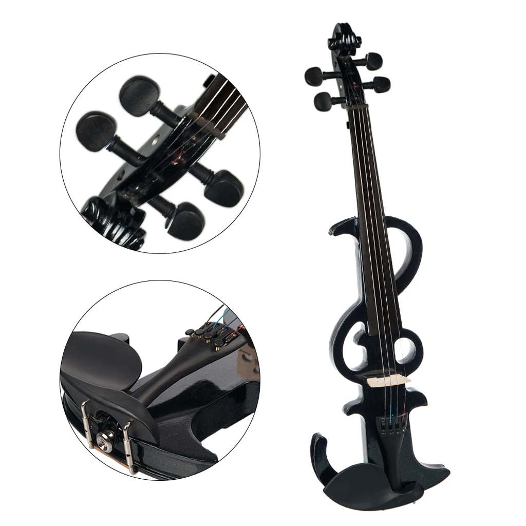 

Full Size Electric/Silent Violin Fiddle Kit with Violins Accessories Set for Violinist(Black)