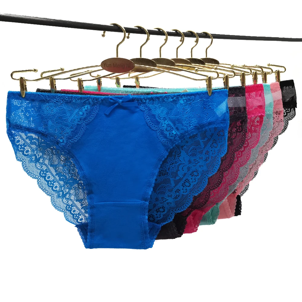 

6 Pieces Sexy Lace Panties Women Underwear Fashion Pantys Hollow Out Underpants Female Low-Rise Transparent Briefs Cotton