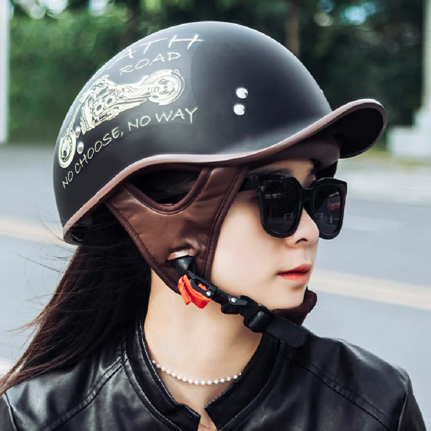 Girl Motorcycle Helmet Moto Jet Square Flag Black Red Blue Size XS-XL Man Women Electric Vehicle Bicycle casco moto | Автомобили и
