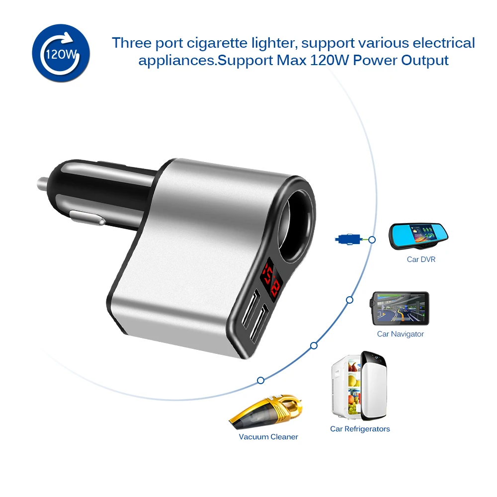 Powstro Быстрая зарядка 5 в 3.1A 2 Порты зарядных порта USB для автомобиля Зарядное
