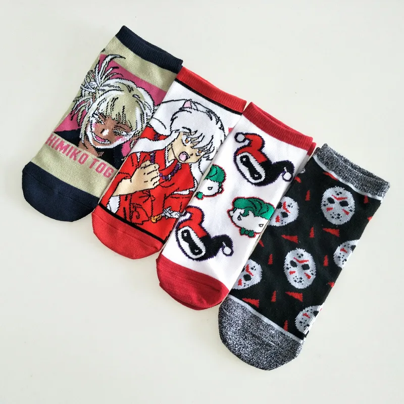 

Couple Cute Carttoon Inuyasha Boat Socks My Hero Academia Ladies Himiko Toga Short Socks