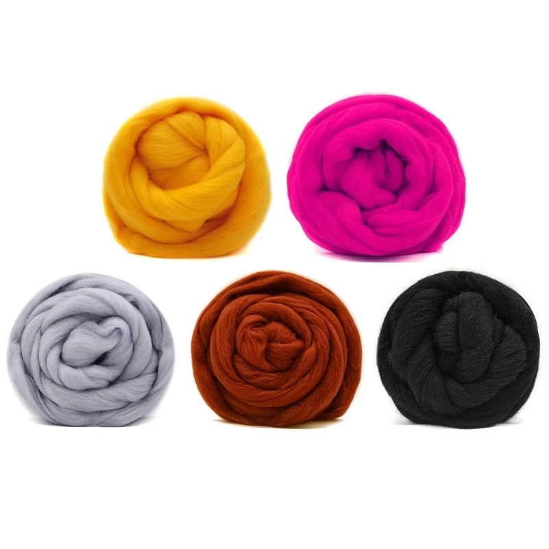

50g (10gx5 Colors) Needle Felting Wool 19 Microns Superfine Merino Wool Felting Wool Felt Wool for Needle Felting Kit