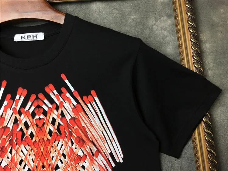 

19ss New Men Novelty gentleman Graffiti matches T Shirts T-Shirt Hip Hop Skateboard Street Cotton T-Shirts Tee Top kenye #F85