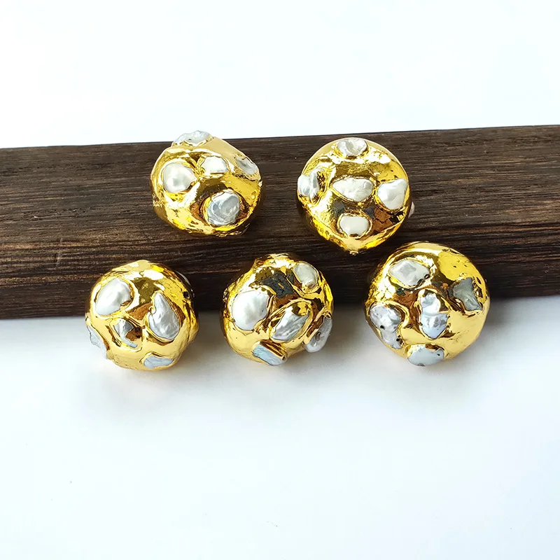 

8Pcs New Design Natural Pearl Loose Beads Pearl,Pearl connectors Spacer Beads DIY Making Jewelry Findings BD381