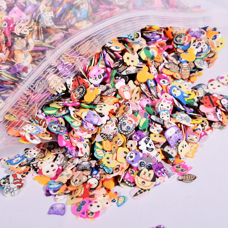 1000 шт./упак. Милая Мини Полимерная глина слизь наполнитель Ультратонкий