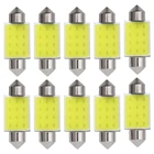 10X C5W C10W светодиодный гирлянда из початков 31 мм 36 мм39 мм41 мм белые лампы для авто купольный светильник номерного знака интерьер чтение светильник 6500K 12V