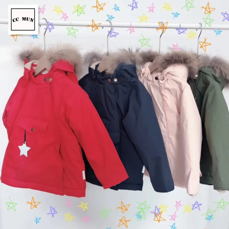 Детский ветрозащитный костюм из хлопка и бархата с меховым воротником|Толстовки