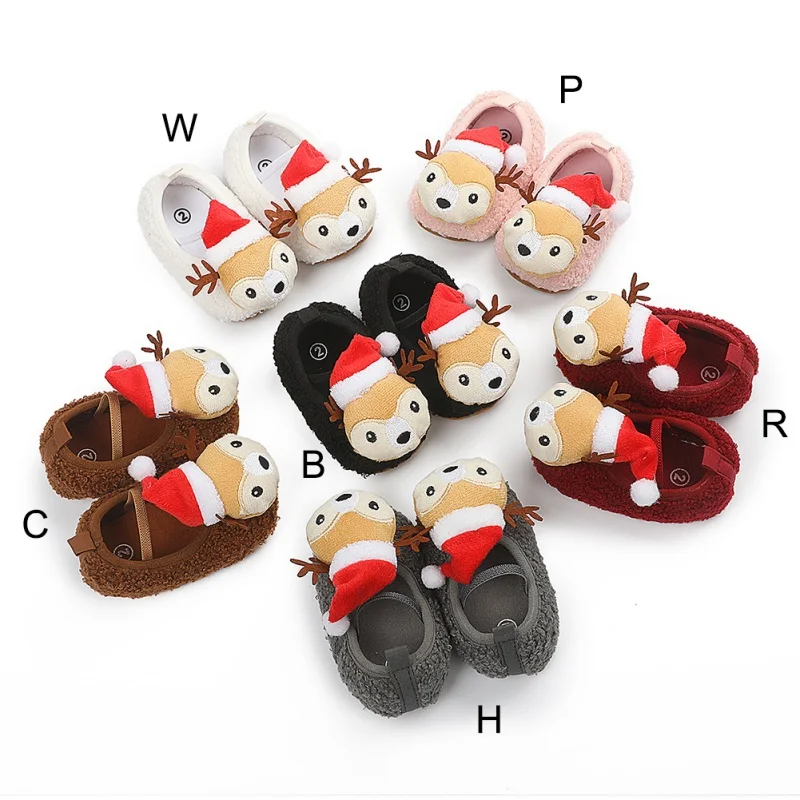 

Cute Christmas Deer Baby Boy Girl Shoes Anti-Slip Casual Walking Sneakers Soft Soled Toddler First Walkers