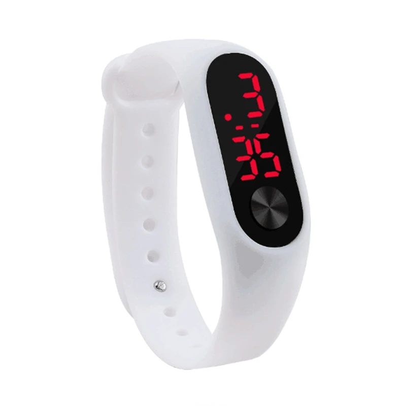 M2 white Модный уличный простой спортивный Красный светодиодный цифровой браслет часы для мужчин и женщин красочные силиконовые часы для детей наручные часы подарок - Окраска металла: M2 white