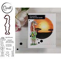 qwell giraffeinated metal cutting dies with clear stamps set words decoration diy scrapbooking making template 2020 new
