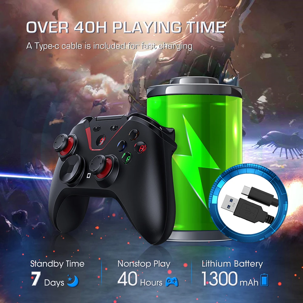 Беспроводной контроллер PICTEK PC249 PUBG Bluetooth геймпад перезаряжаемый переключателя