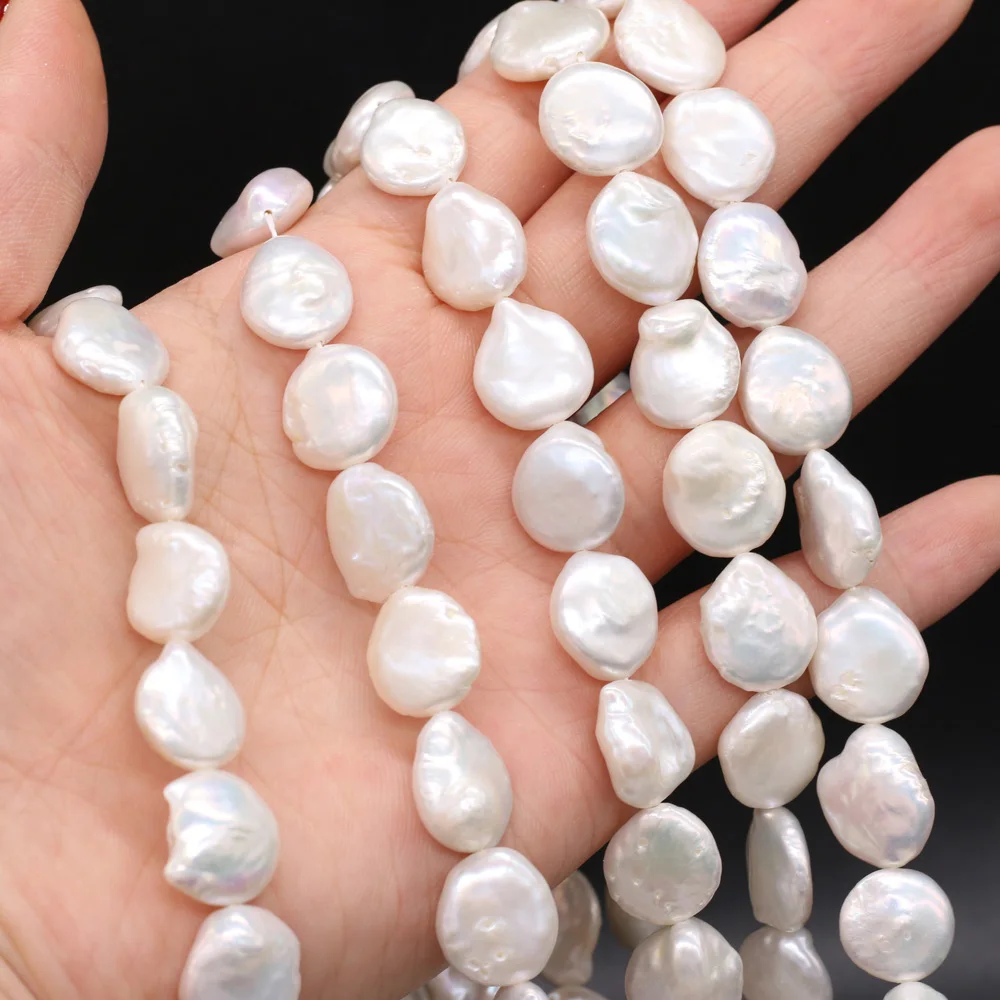 

Natural Freshwater Baroque Pearl Beads High Quality Irregular Buttons Pearls for DIY Necklace Bracelet Jewelry Making Gift 36cm